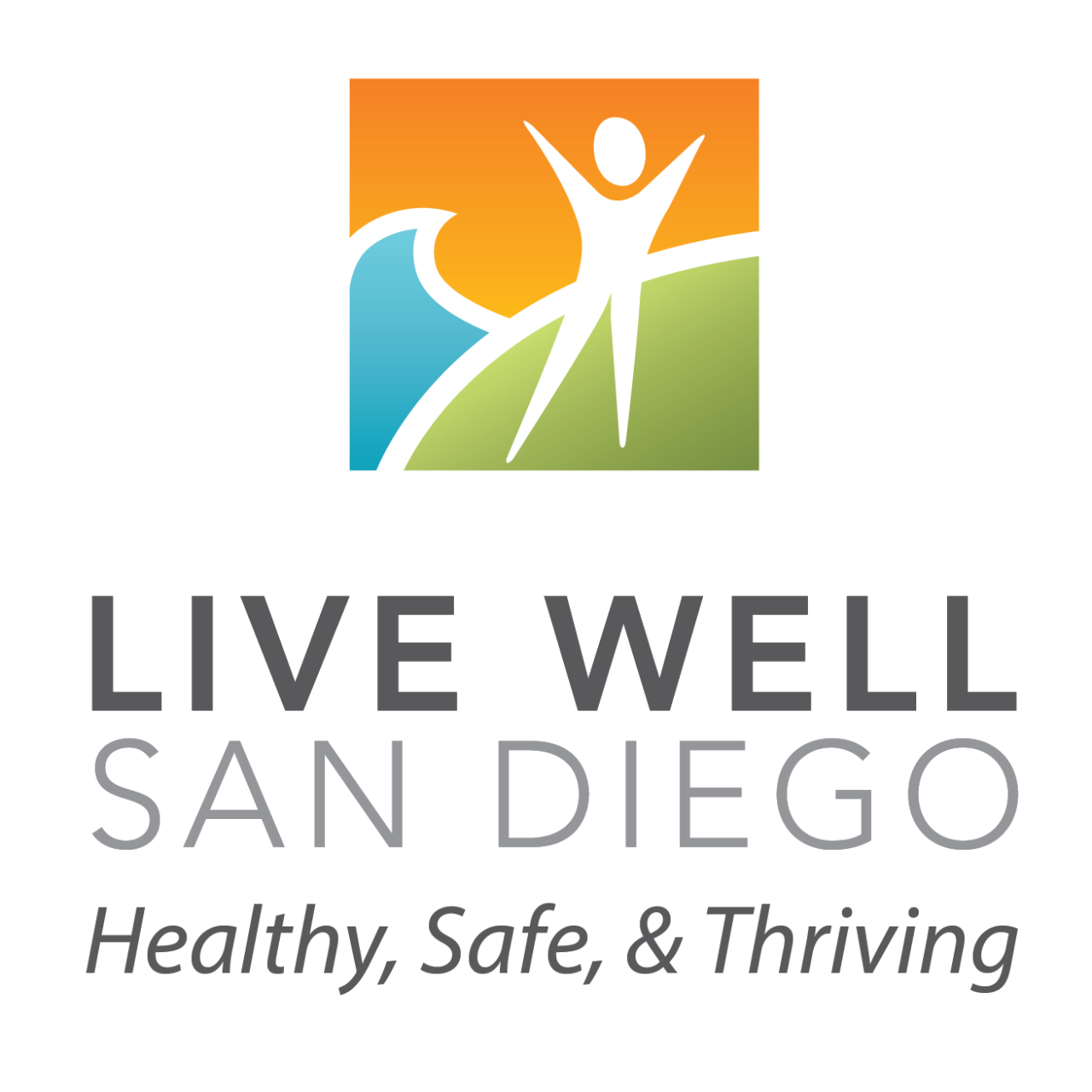 LWSD logo: Healthy, Safe and Thriving (grey text, vertical)
